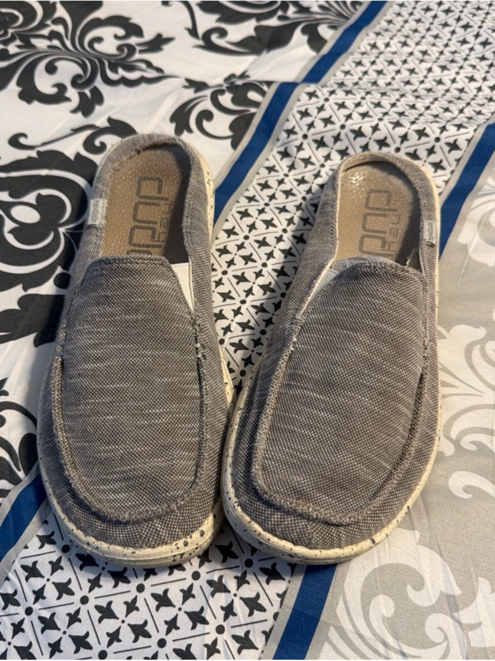 Hey Dude Casual Slip-On Loafers in Gray Canvas